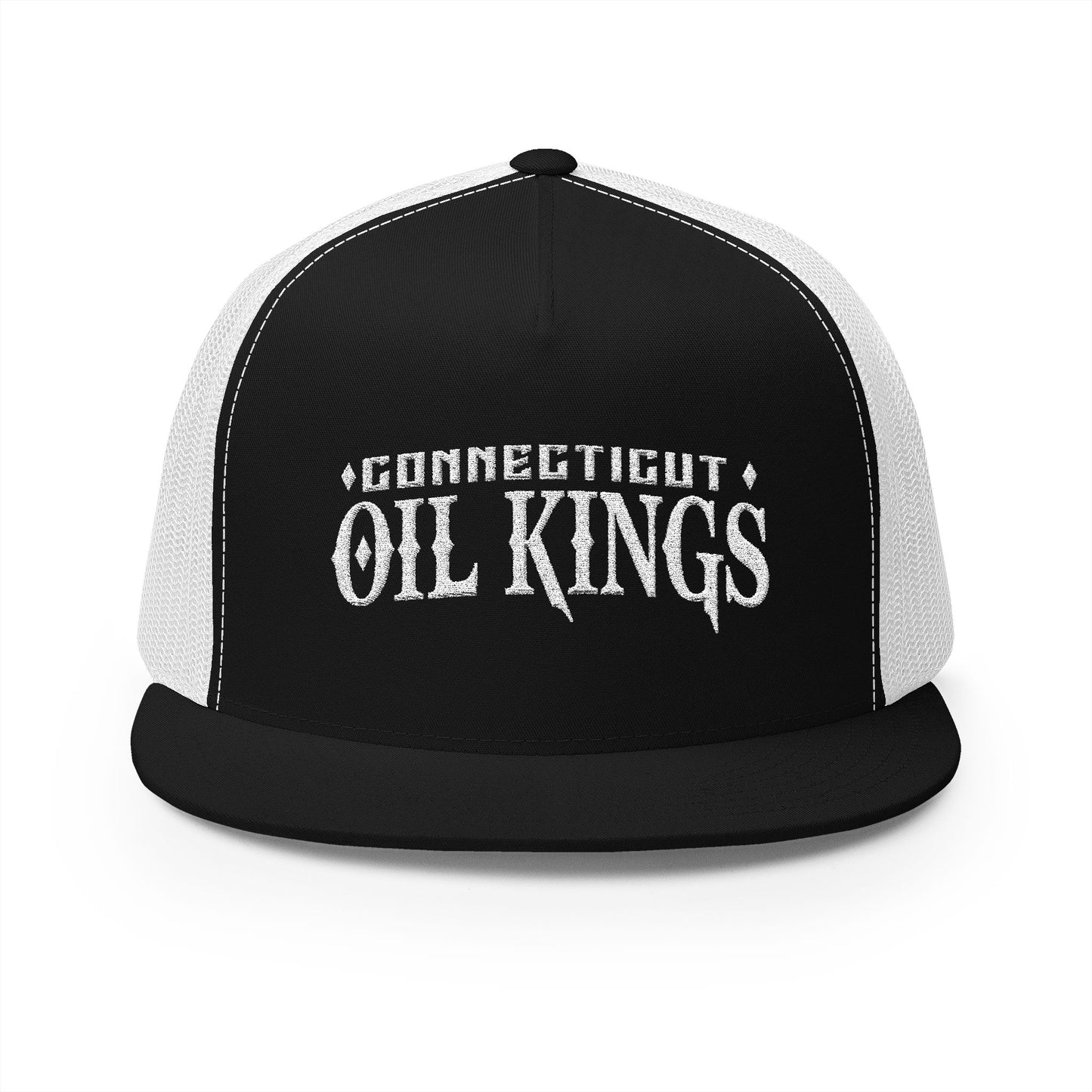 Oil Kings Trucker Cap — Embroidered Retro Logo Mesh Hat