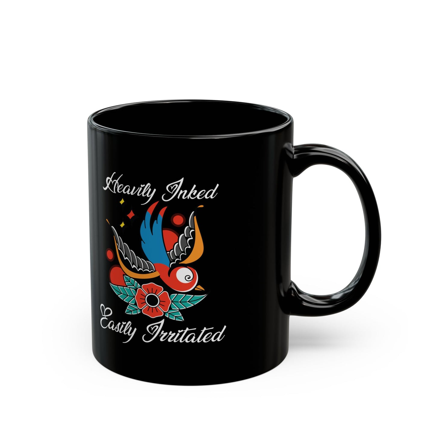 Heavily Inked Easily Irritated Black Mug (11oz, 15oz)