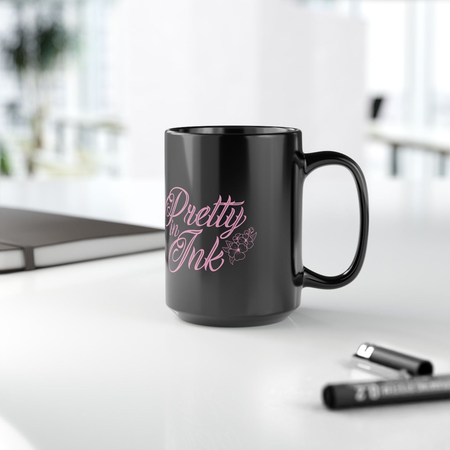 Pretty In Ink Black Mug (11oz, 15oz)