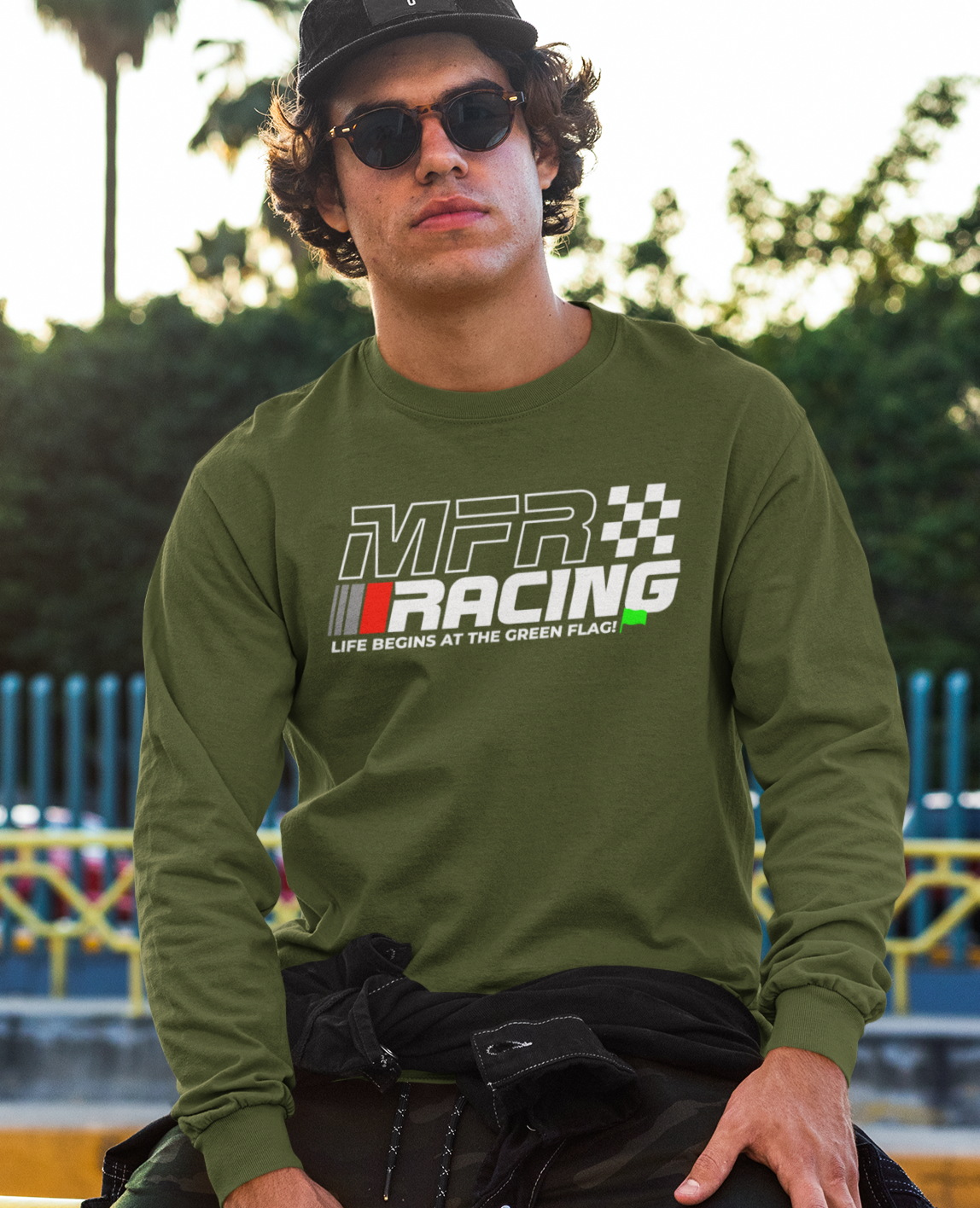 MFR Racing Long Sleeve Tee - Life Begins At The Green Flag