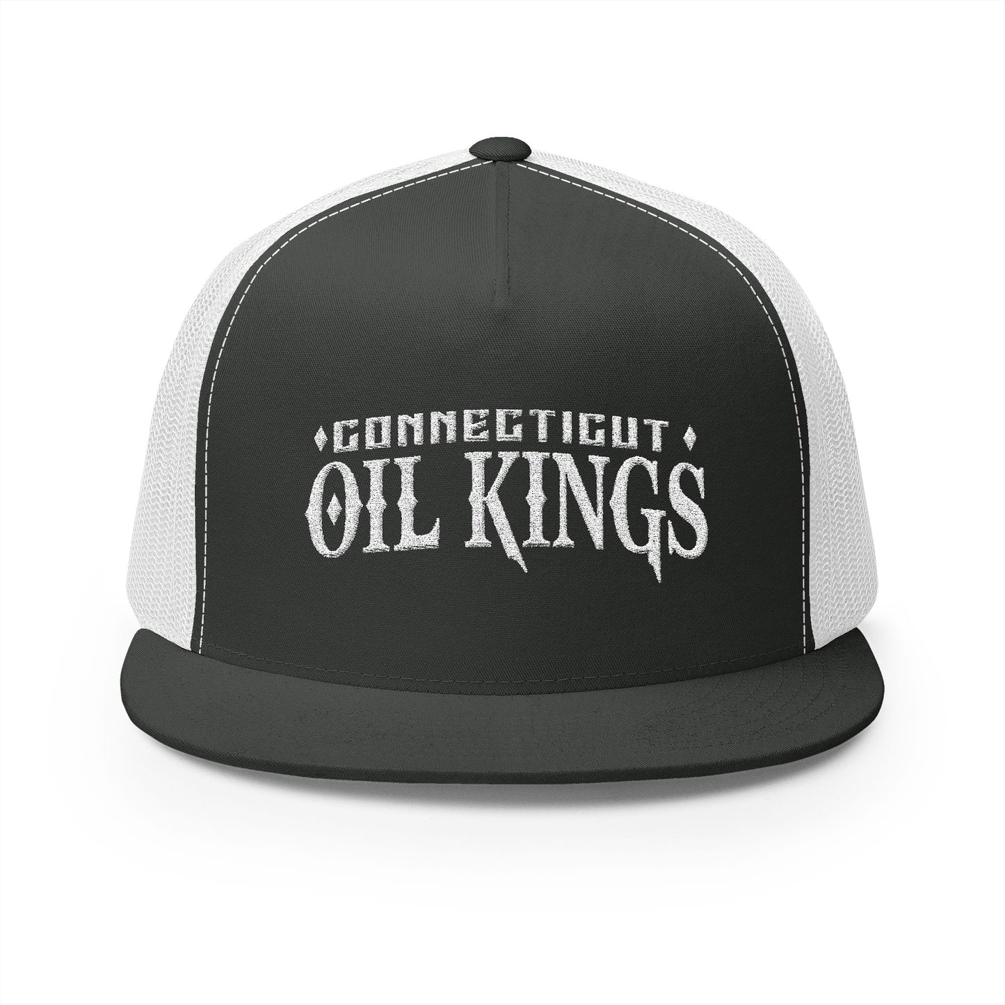 Oil Kings Trucker Cap — Embroidered Retro Logo Mesh Hat