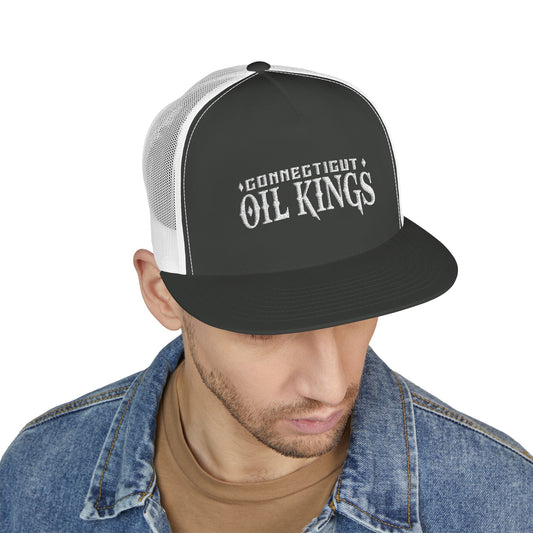 Oil Kings Trucker Cap — Embroidered Retro Logo Mesh Hat